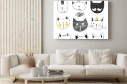 Obraz: Zestaw cute doodle kotów. szkic kota. cat sketch. spódniczka