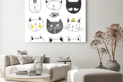 Obraz: Zestaw cute doodle kotów. szkic kota. cat sketch. spódniczka