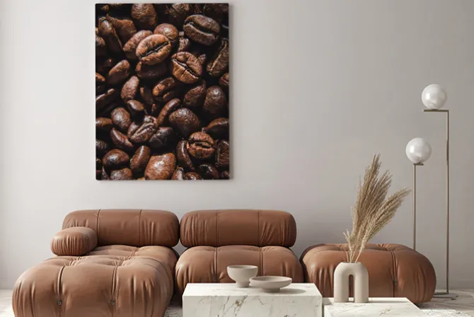 Obraz: Ziarna kawy w zbliżeniu