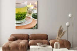 Obraz: Zielona herbata i świece