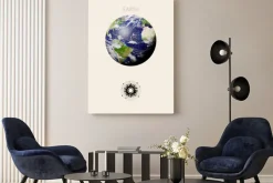 Obraz: Zielona planeta - ziemia i abstrakcyjna kompozycja z układem