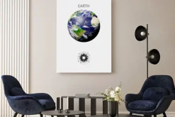 Obraz: Zielona planeta ii - ziemia, abstrakcyjna kompozycja z układem