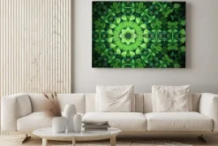 Obraz: Zielone liście tworzące okrągły wzór