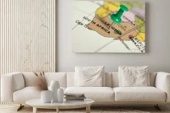 Obraz: Zielony pin na mapie.