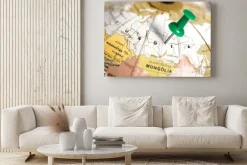 Obraz: Zielony pin na mapie.