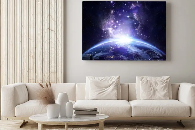 Obraz: Ziemia widok z kosmosu w nocy - usa