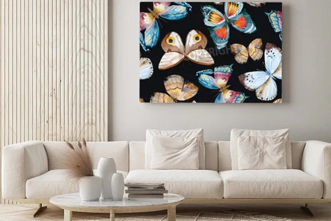 Obraz: Zilustrowane motyle akwarelowe