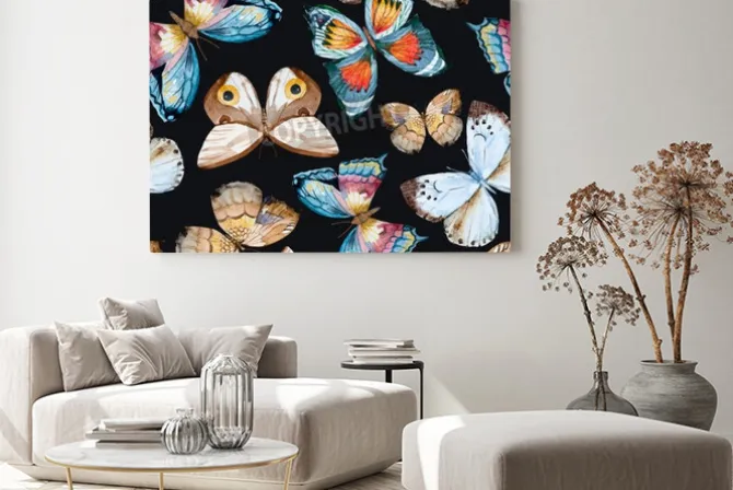 Obraz: Zilustrowane motyle akwarelowe