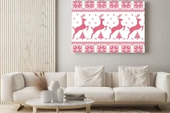 Obraz: Zima, boże narodzenie czerwony bez szwu z jelenia pixelated