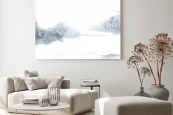 Obraz: Zimowa kraina czarów krajobraz malowany przez wektor akwarela