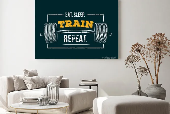 Obraz: Zjedz kolejną kolejkę snu. siłownia motywacyjny cytat z grunge