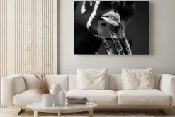 Obraz: Zmysłowe srebrne usta kobiety