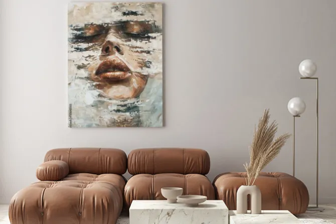 Obraz: Zmysłowy kobiecy portret w abstrakcji