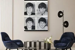 Obraz: Znaczki pocztowe z portretami the beatles