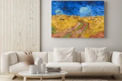 Obraz: Złociste pola z krukowymi cieniami