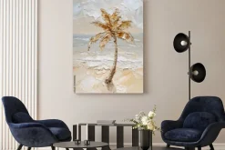 Obraz: Złota palma na malowniczej plaży