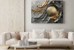 Obraz: Złote kule 3d na betonie