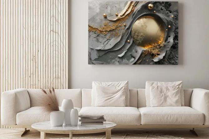 Obraz: Złote kule 3d na betonie