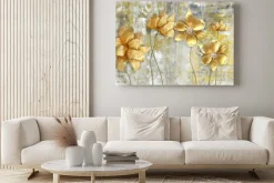 Obraz: Złote kwiaty 3d i motyle