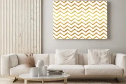 Obraz: Złoto faux folia chevron metallic białe tło wzór