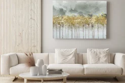 Obraz: Złoty abstrakcyjny las drzewa