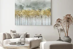 Obraz: Złoty abstrakcyjny las drzewa