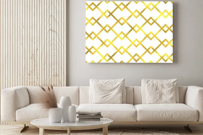 Obraz: Złoty rocznik folia geometrycznych bez szwu wzór tła