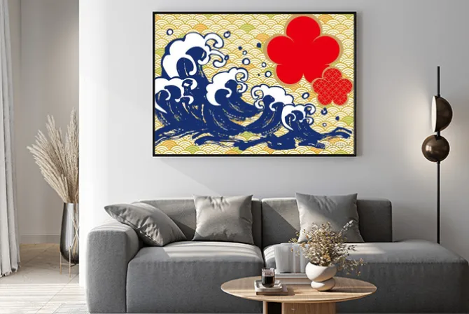 Plakat: 海 毛筆 梅