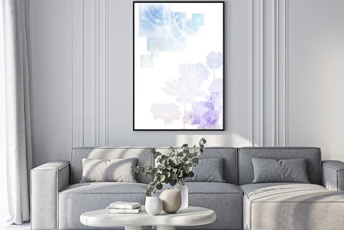 Plakat: 蓮 喪 中 は が き 背景