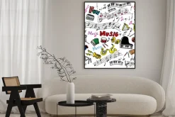 Plakat: 楽 器 _ ら く が き _ ノ ー ト _ 白