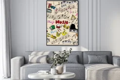 Plakat: 楽 器 _ ら く が き _ ノ ー ト _ カ ラ ー