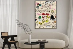 Plakat: 楽 器 _ ら く が き _ ノ ー ト _ カ ラ ー