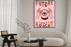 Plakat: A magic ball with rays of light in the hands of line art , instagram