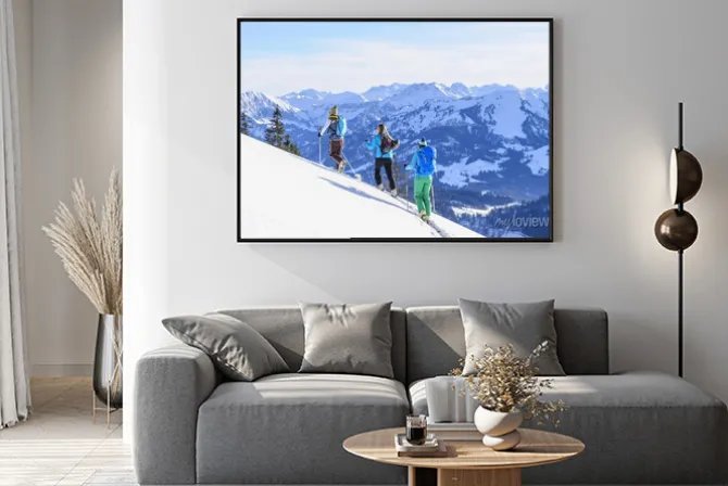 Plakat: A tourers narciarskie grupa przed traumkulisse allgäu alpy