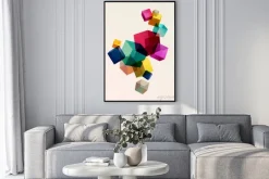 Plakat: Abstract colorful background with geometric elements