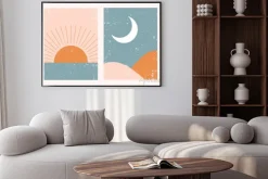 Plakat: Abstract contemporary aesthetic background landscape set with