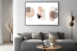 Plakat: Abstract painting, pink art, modern pastel watercolor paint,
