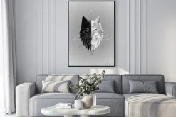 Plakat: Abstract polygonal wolf head design