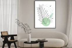 Plakat: Abstract poster background minimal shapes, watercolor tropical