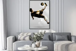 Plakat: Abstract soccer overhead kick