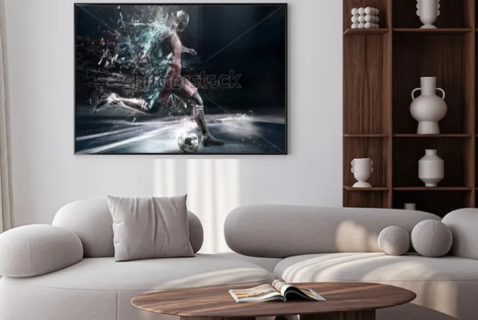 Plakat: Abstract soccer player; 3d illustration