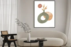 Plakat: Abstract terrazzo style background set with pastel color hand