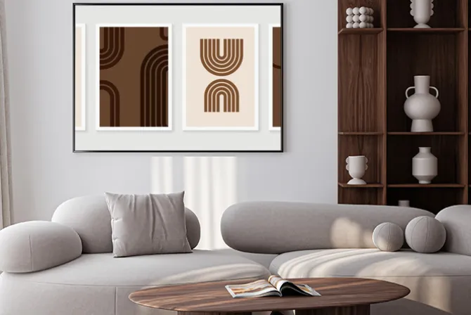 Plakat: Abstract wall art vector collection. abstract organic shape