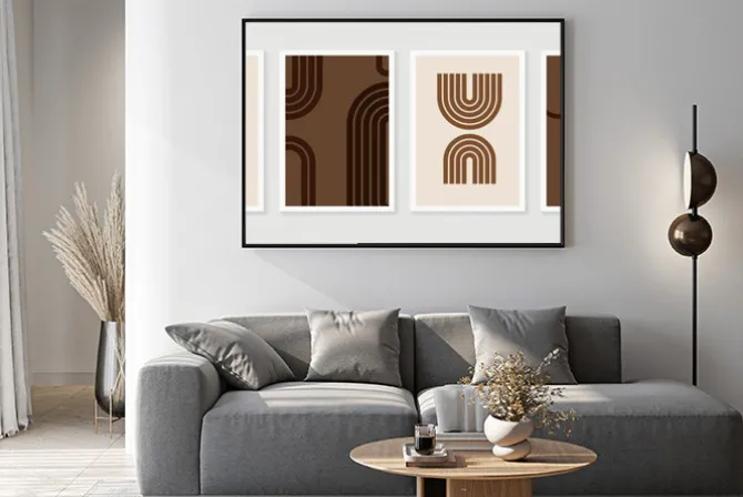 Plakat: Abstract wall art vector collection. abstract organic shape
