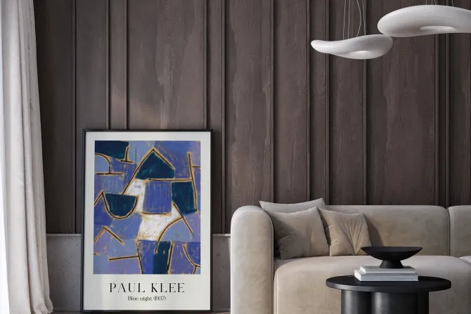 Plakat: Abstrakcja błękitna noc reprodukcja paul klee