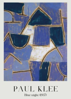 Plakat: Abstrakcja błękitna noc reprodukcja paul klee