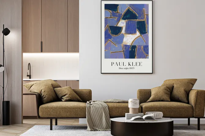 Plakat: Abstrakcja błękitna noc reprodukcja paul klee