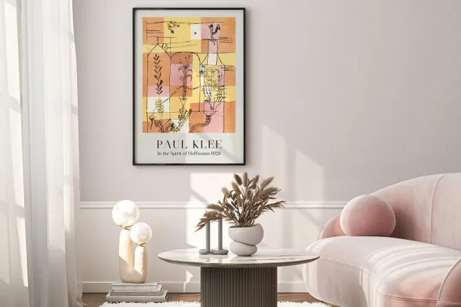 Plakat: Abstrakcja w stylu paul klee w duchu hoffmanna
