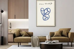 Plakat: Abstrakcyjna kompozycja twarze w stylu henri matisse