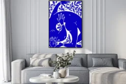 Plakat: Abstrakcyjna sylwetka ludzka wśród roślin